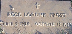 Rose Lorene <I>Marshall</I> Frost 