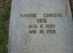 Nannie <I>Christie</I> Vick 