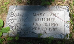 Mary Jane <I>Adams</I> Butcher 