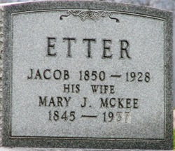 Mary J <I>McKee</I> Etter 