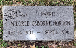 Mildred “Nannie” <I>Osborne</I> Horton 