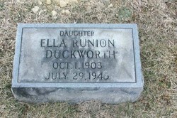 Barbara Ellen “Ella” <I>Runion</I> Duckworth 