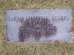 Sarah Chappell <I>Cobb</I> McDaniel 