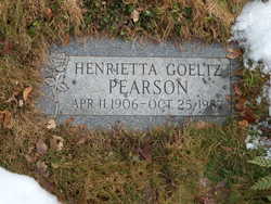 Henrietta May <I>Goeltz</I> Pearson 