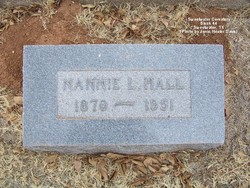 Nancy Ida Lee “Nannie” <I>Hopkins</I> Hall 