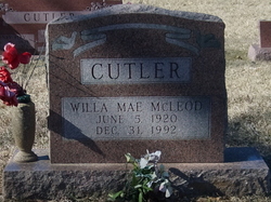Willa Mae <I>McLeod</I> Cutler 