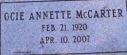 Ocie Annette <I>Connatser</I> McCarter 