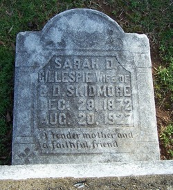 Sarah D “Sallie” <I>Gillespie</I> Skidmore 