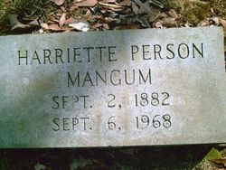 Harriette Jones <I>Person</I> Mangum 