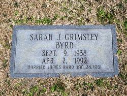 Sarah Jeanette <I>Grimsley</I> Byrd 