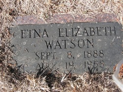 Etna Elizabeth <I>Abernathy</I> Watson 