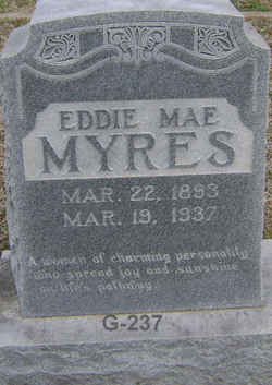 Eddie Mae <I>Pruitt</I> Myres 