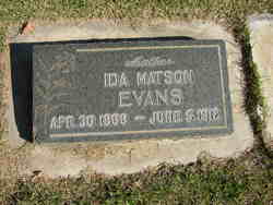 Ida Bernice <I>Matson</I> Evans 