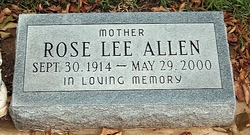 Rose Lee “Rosie” <I>Glasby</I> Allen 