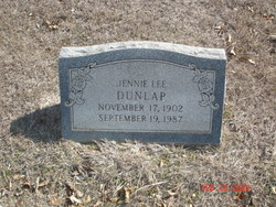 Jennie Lee <I>Morgan</I> Dunlap 