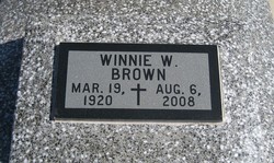 Winnifred “Winnie” <I>Horner</I> Brown 