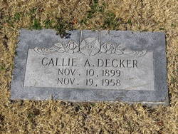 Callie Alberta <I>Wade</I> Decker 