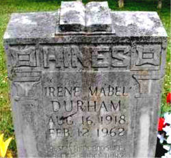 Irene Mabel <I>Shipman</I> Durham 
