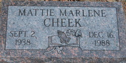 Mattie Marlene Cheek 