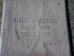 Alice <I>Warner</I> Hussey 