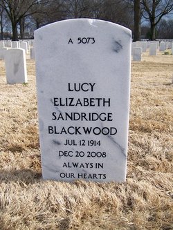 Lucille Elizabeth “Lucy” <I>Sandridge</I> Blackwood 