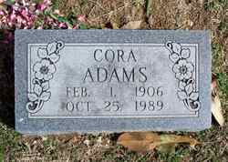 Cora Tennessee <I>White</I> Adams 