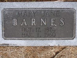 Mary Jane <I>Moore</I> Barnes 