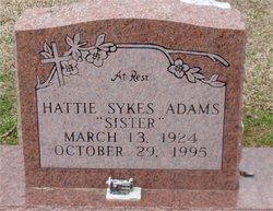 Hattie Pearl <I>Sykes</I> Adams 