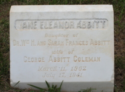 Jane Eleanor <I>Abbitt</I> Coleman 