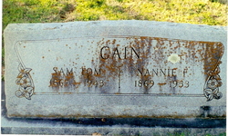 Nannie Frances <I>Smith</I> Cain 