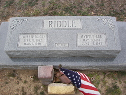Myrtle Lee <I>Hill</I> Riddle 