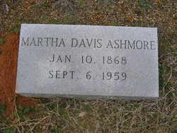 Martha T “Mattie” <I>Davis</I> Ashmore 