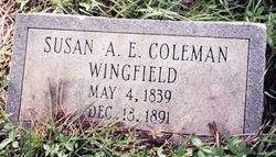 Susan A E <I>Coleman</I> Wingfield 