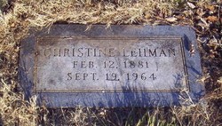 Christine Elizabeth “Tina” <I>Langenwalter</I> Lehman 