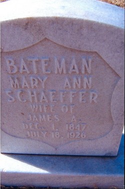 Mary Ann <I>Schaeffer</I> Bateman 