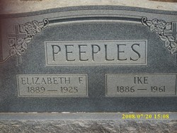 Elizabeth “Lizzie” <I>Fowler</I> Peeples 