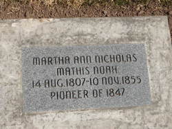 Martha Ann <I>Nicholas</I> Noah 