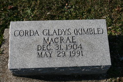 Corda Gladys <I>Kimble</I> MacRae 