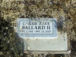 Carsie Zaye Ballard II
