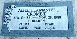 Alice <I>Leamaster</I> Crombie 