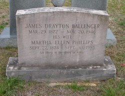 Martha Ellen “Mattie” <I>Phillips</I> Ballenger 