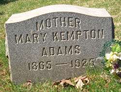 Mary A. <I>Kempton</I> Adams 
