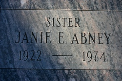 Janie Emma <I>Connett</I> Abney 