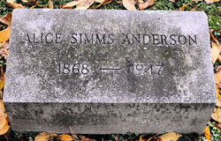 Alice Simone <I>Simms</I> Anderson 