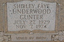 Shirley Faye <I>Underwood</I> Gunter 
