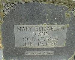 Mary Elizabeth “Mollie” <I>Spraker</I> Dixon 