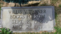 Willis Victoria “Sis” <I>Turner</I> Boggs-Folsom 