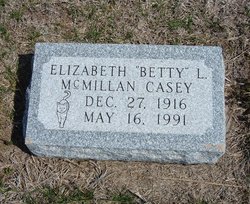 Elizabeth L. “Betty” <I>McMillan</I> Casey 