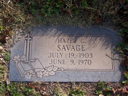 Hazel G <I>Laseter</I> Savage 