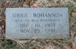 Sible “Sibbie” Bohannon 